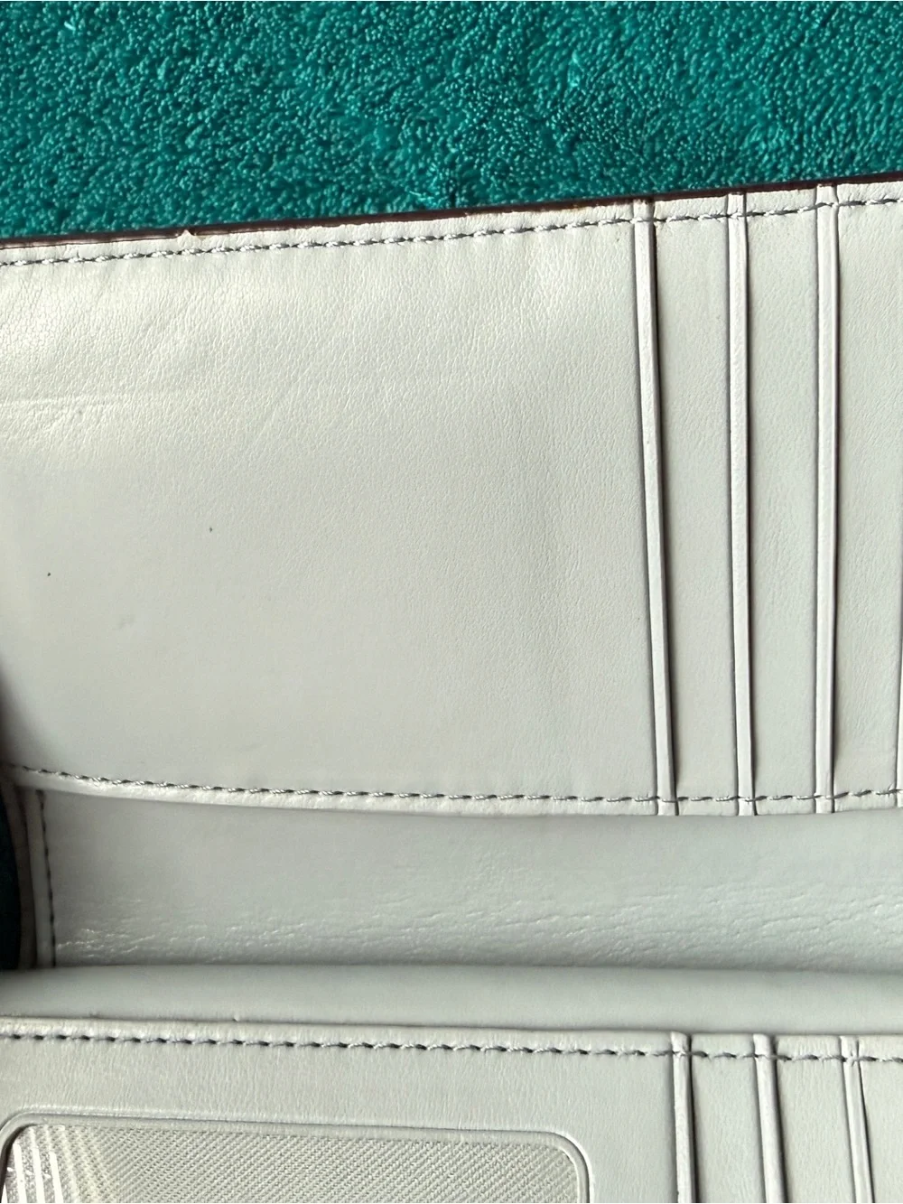 Coach signature leather wallet with blue leather inside and snap NWOT